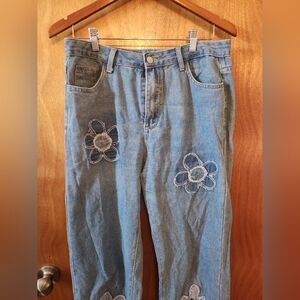 Floral Jeans Size L 34 waist